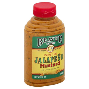 Beaver, Jalapeno Mustard Extra Hot, 13 Oz(Case Of 6)
