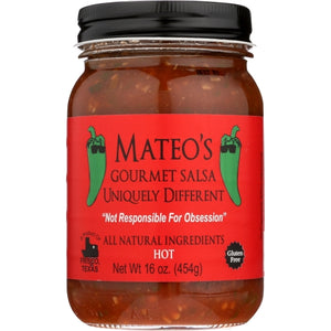Mateos Gourmet, Salsa Hot, 16 Oz(Case Of 6)