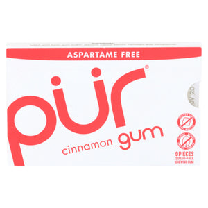 The Pur Company, Pur Gum Cinnamon Aspartame Free, 9 Count(Case Of 12)