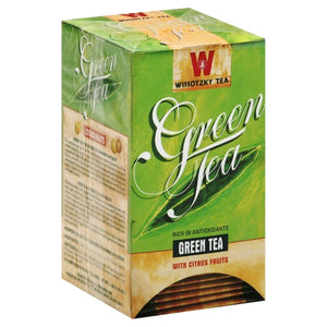 Wissotzky, Green Tea With Citrus Fruits, 20 Bags(Case Of 12)