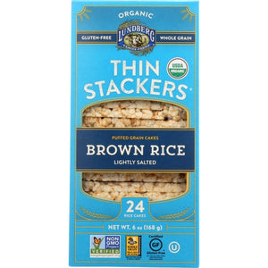Lundberg, Thin Stackers Brown Rice Lightly Salted, 6 Oz(Case Of 6)