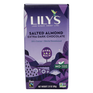 Lilys Sweets, Chocola Te Bar  Salted Almond, 2.8 Oz(Case Of 12)