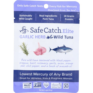 Safecatch, Tuna Wild Elite Grlic Hrb, 2.6 Oz(Case Of 12)