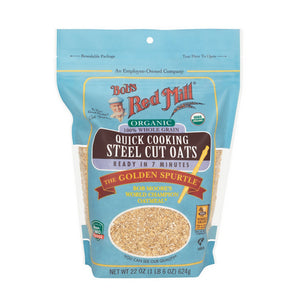 Bobs Red Mill, Organic Quick Cooking Steel Cut Oats, 22 Oz(Case Of 4)