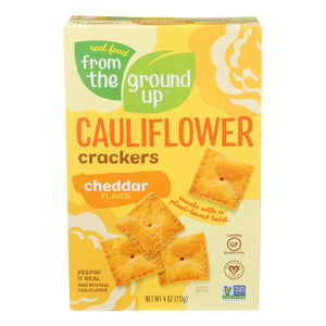 From The Ground Up, Cauliflower Crackers  Cheddar, 4 Oz(Case Of 6)
