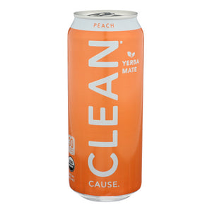 Clean Cause, Yerba Mate Peach Clean, 16 Oz(Case Of 12)