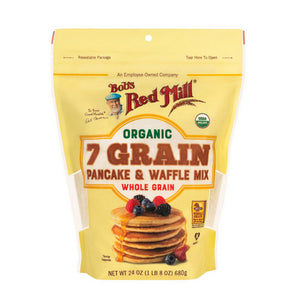 Bobs Red Mill, Organic 7 Grain Pancake & Waffle Mix, 24 Oz(Case Of 4)
