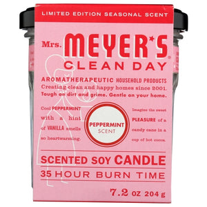 Mrs. Meyer's, Candle Peppermint, 7.2 Oz(Case Of 6)
