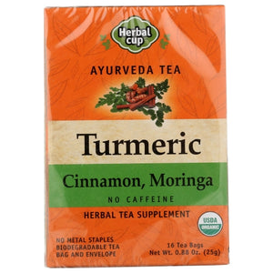 Herbal Cup, Tea Turmeric Cinna Mornga, 16 Bags(Case Of 6)