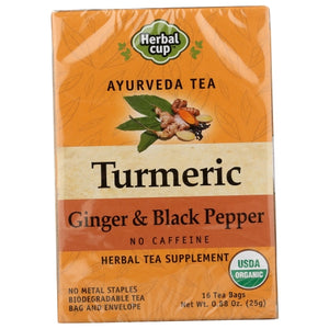 Herbal Cup, Tea Ginger Black Pepper, 16 Bags(Case Of 6)