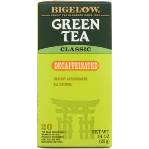 Bigelow, Green Tea Classic Decaffeinated, 0.91 Oz(Case Of 6)