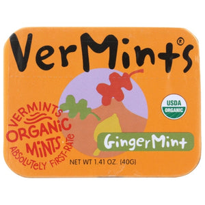 Vermints, Candy Gingermint Org, 1.41 Oz(Case Of 6)