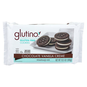 Glutino, Chocol Ate Vanilla Creme Cookies, 10.6 Oz(Case Of 12)
