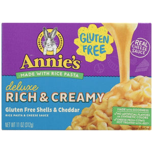 Annie's Homegrown, Deluxe Rich And Creamy Rice Pasta Shells And Cheese Sauce, 11 Oz(Case Of 12)