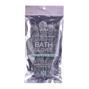 Cleanlogic, Detox Charcoal Exfoliating Bath Gloves, 1 Each