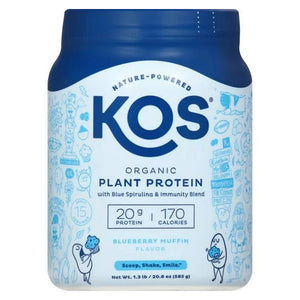 Kos, Organic Plant Protein with Blue Spirulina & Immunity Blend, 20.6 Oz
