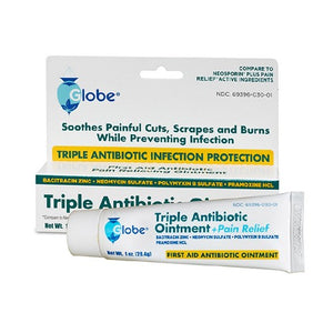Globe, Triple Antibiotic Ointment Plus Pain Relief, 28.4 Grams
