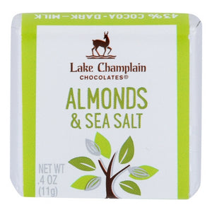 Lake Champlain, Organic Milk Chocolate Sea Salt & Almonds Squares, 0.4 Oz