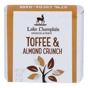 Lake Champlain, Organic Chocolate Squar Toffee & Almond Crunch, 0.4 Oz