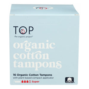 Top The Organic, Cotton Tampon Compact Super, 14 Count