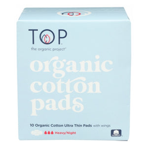 Top The Organic, Pads Thin Wings Night, 10 Count