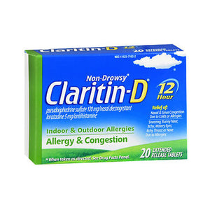 Claritin, Claritin-D 12 Hour Allergy and Congestion, 20 Tabs