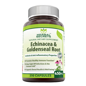 Amazing Nutrition, Herbal Secrets Echinacea & Goldenseal Root, 450 mg, 250 VegCaps