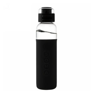 Soma, Glass Water Bottle w/ Sport Cap V2 Black, 17 Oz