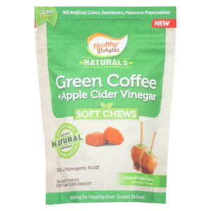 Healthy Delights, Green Coffee Apple Cider Vinegar Soft Chews, 30 Count (Case of 3)