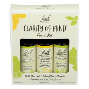 Bach Flower Remedies, Clarity of Mind Focus Kit, 60 Ml