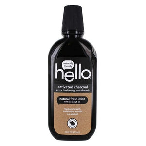 Hello Bello, Activated Charcoal Mouthwash Natural Fresh Mint, 16 Oz