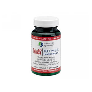 Longevity by Nature, Telos95 Telomere Health Support, 30 Caps