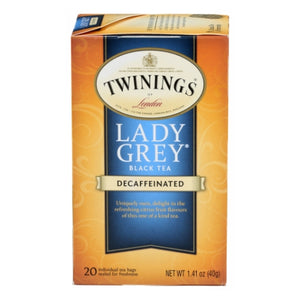 Twinings Tea, Decaffeinated Lady Grey Black Tea, 20 Bags (Case of 6)