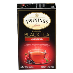 Twinings Tea, Mixed Berries Flavoured Black Bagged Tea, 20 Bags (Case of 6)