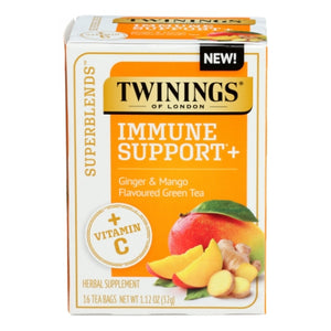 Twinings Tea, Superblends Immune Support + Vitamin C, 16 Bags (Case of 6)