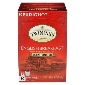 Twinings Tea, English Breakfast Decaf Tea Keurig K-Cups, 12 Count (Case of 6)