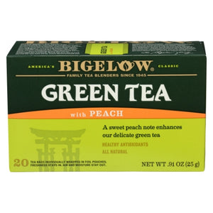 Bigelow, Green Tea With Peach Tea, 20 Bags (Case of 6)