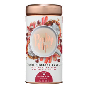 Pinky Up, Cherry Rhubarb Cobbler Loose Leaf Tea, 4 Oz (Case of 6)