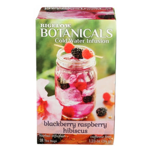 Bigelow, Botanicals Cold Water Infusion Blackberry Raspberry Hibiscus Tea, 18 Bags (Case of 6)