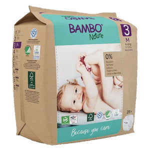 Bambo Nature, Baby Diapers Size 3, 29 Count