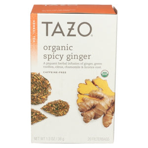 Tazo, Organic Spicy Ginger Herbal Tea, 20 Bags (Case of 6)
