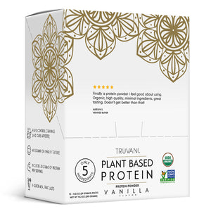Truvani, Organic Vanilla Plant Based Protein Powder, 10 Packets