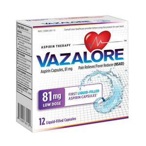 Vazalore, Aspirin  Low Dose Liquid-Filled, 81 mg, 12 Capsules