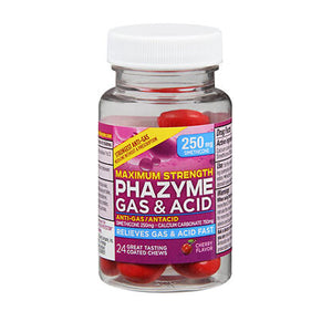 Phazyme, Gas & Acid Maximum Strength Coated, 24 Tabs
