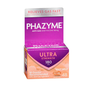 Phazyme, Anti-Gas Ultra Strength Fast Gels, 180 mg, 48 count