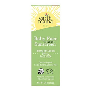 Earth Mama Angel Baby, Baby Face Sunscreen Stick SPF 40, .74 Oz