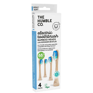 The Humble Co, Electric Toothbrush Replaceable Bamboo Head Fading Bristle, 3 Count