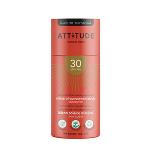 Attitude, Sunscreen Stick SPF 30 Unscented, 3 Oz