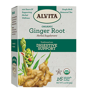 Alvita Teas, Ginger Root Herbal Tea Supplement, 16 Bags