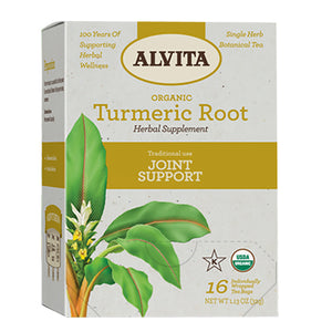 Alvita Teas, Turmeric Root Herbal Tea Supplement, 16 Bags
